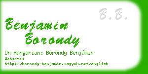 benjamin borondy business card