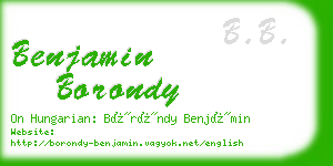 benjamin borondy business card